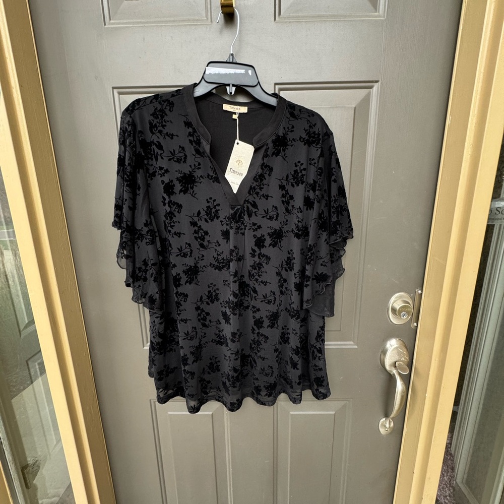 Womens black blouse short sleeve